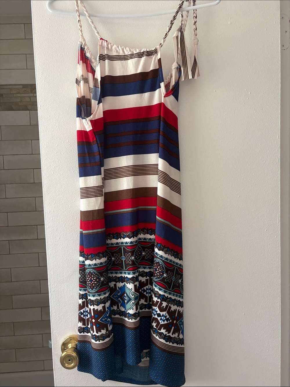 Striped Multicolor halter dress. Never worn
